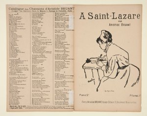 A Saint-Lazare, letra y música de Aristide Bruant, portada de partitura de Henri de Toulouse Lautrec