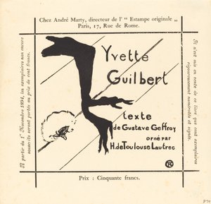 Anuncio para el álbum Yvette Guilbert