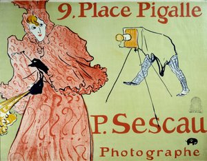 Publicidad para el fotógrafo P. Sescau, 9 Place Pigalle en Montmartre. Cartel de Henri De Toulouse Lautrec (1864-1901) de Henri de Toulouse Lautrec