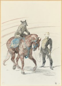 En el Circo: Trabajo del oso en el panel, 1899 de Henri de Toulouse Lautrec