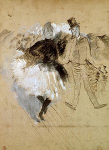 En el Moulin de la Galette. La Goulue y Valentin el Deshuesado de Henri de Toulouse Lautrec