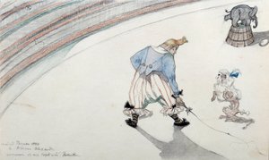 Escena de circo: doma. Un payaso con un perro científico y un elefante acróbata de Henri de Toulouse Lautrec