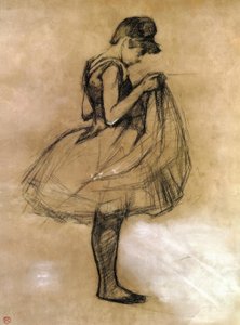 Bailarina ajustando su malla de Henri de Toulouse Lautrec