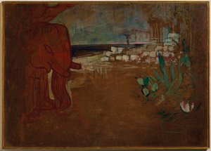 Decoración india para el "Carro de barro", Maqueta de decoración para el teatro de la Obra, 1894 de Henri de Toulouse Lautrec