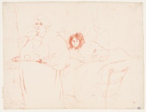 Elles: Mujer llevando una bandeja, Mme. Baron y Mlle. Popo, 1896 de Henri de Toulouse Lautrec