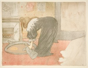 Femme au tub (Mujer en la bañera), de la serie Elles de Henri de Toulouse Lautrec