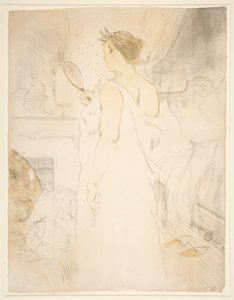 ¿Mujer? glace, la glace? main (Mujer con espejo de mano), de la serie Elles de Henri de Toulouse Lautrec