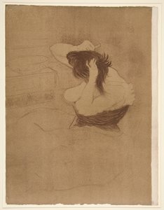 Mujer peinándose, peinado (Woman Combing Her Hair), de la serie Elles de Henri de Toulouse Lautrec