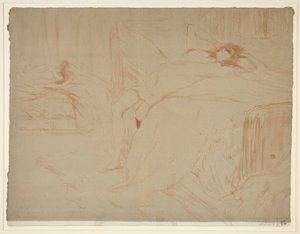 Femme sur le dos, lassitude (Mujer tendida de espaldas, cansancio), de la serie Elles de Henri de Toulouse Lautrec