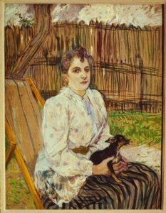 Mujer con perro de Henri de Toulouse Lautrec