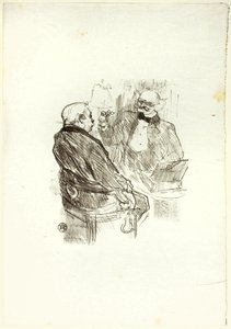 Georges Clemenceau y el optometrista, Mayer, de Au Pied du Sinaï de Henri de Toulouse Lautrec