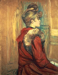 Chica con estola de piel, Mademoiselle Jeanne Fontaine, 1891 de Henri de Toulouse Lautrec