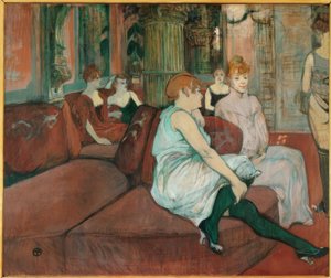 En el salón de la Rue des Moulins de Henri de Toulouse Lautrec