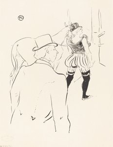 Entre Bastidores del Folies-Bergere: Sra. Lona Barrison con su Gerente y Esposo de Henri de Toulouse Lautrec