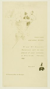 Invitación para el Sr. y la Sra. Alexandre Natanson de Henri de Toulouse Lautrec