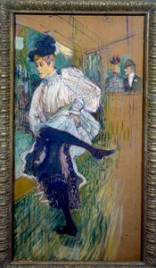 Jane Avril bailando. Jane Avril (1868-1943) fue una bailarina del Moulin Rouge de Henri de Toulouse Lautrec