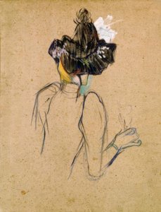 Jane Avril vista desde atrás de Henri de Toulouse Lautrec
