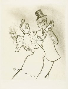 La Goulue y Valentin la Desossee. Cartel de Toulouse-Lautrec. de Henri de Toulouse Lautrec