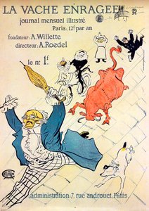 La Vache enragée, 1896 de Henri de Toulouse Lautrec