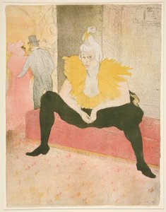 La clownesse assise, Mademoiselle Cha-u-Kao (La payasa sentada, Mademoiselle Cha-u-Kao), de la serie Elles de Henri de Toulouse Lautrec