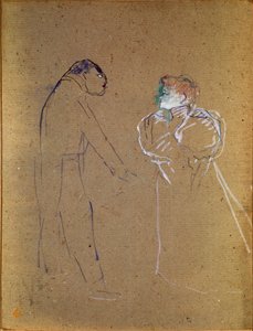 Lucien Germain Guitry (1860-1925) y Jeanne Granier. Dibujo de Henri de Toulouse-Lautrec de Henri de Toulouse Lautrec
