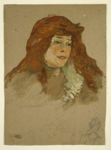 Mme Lili Grenier (recto); Paisaje con iglesia (verso) de Henri de Toulouse Lautrec