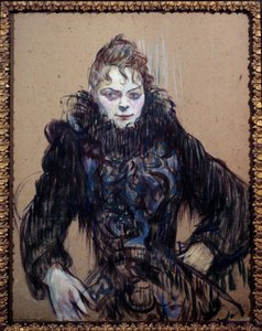 Retrato de una mujer con boa negra de Henri de Toulouse Lautrec