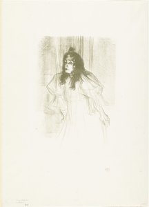 Retrato de la cantante May Belfort con el pelo suelto