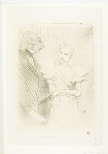 La actriz Marthe Brandès y el actor Louis-Pierre Leloir en la película Les Cabotins
Brandès y Leloir en Cabotins de Henri de Toulouse Lautrec