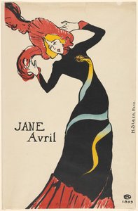 Retrato de la bailarina Jane Avril (Jeanne Beaudon) Jane Avril (título sobre el objeto) de Henri de Toulouse Lautrec