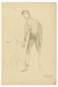 Retrato del ciclista Albert Zimmerman y su bicicleta
Zimmerman et sa machine (título en el objeto) de Henri de Toulouse Lautrec