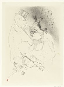 Retrato de la cantante Marcelle Lender y del cómico Louis Bouchenez o el Barón durante su actuación
Mademoiselle Lender et Baron