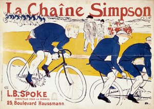 Cartel de las cadenas de bicicleta Simpson. Ilustración de Henri de Toulouse-Lautrec (siglo XIX) de Henri de Toulouse Lautrec
