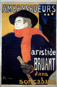 Cartel para el espectáculo de Aristide Bruant (1851-1925), compositor francés. 