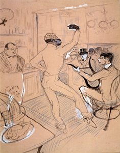 Rafael Padilla llamado Chocolate, bailando en un bar de Henri de Toulouse Lautrec