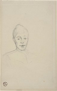 Estudio: Rostro de mujer con cuello alto de Henri de Toulouse Lautrec