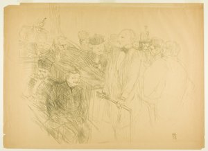 El juicio de Arton, Ribot dando testimonio (segunda placa) de Henri de Toulouse Lautrec