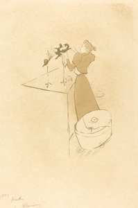 La modista - Renée Vert, 1893 de Henri de Toulouse Lautrec