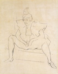 El payaso sentado de Henri de Toulouse Lautrec