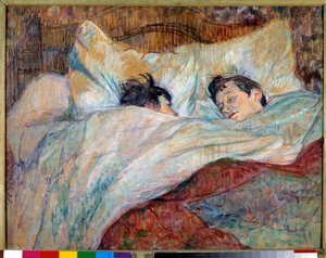La cama. Dos niños durmiendo