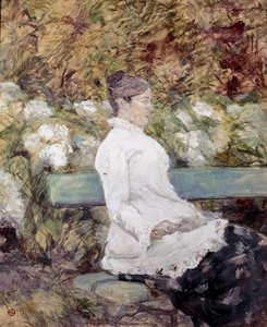 La madre del pintor en un jardín de Henri de Toulouse Lautrec