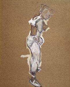 Trapecista ajustando sus medias de Henri de Toulouse Lautrec