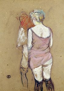 Dos mujeres semi-desnudas en la Maison de la Rue des Moulins de Henri de Toulouse Lautrec