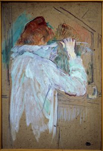 Mujer rizando Pintura sobre cartón de Henri de Toulouse Lautrec (1864-1901) 1891 Toulouse, museo de Bellas Artes