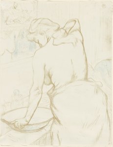 Mujer Lavándose—El Tocador, lámina cinco de Elles de Henri de Toulouse Lautrec