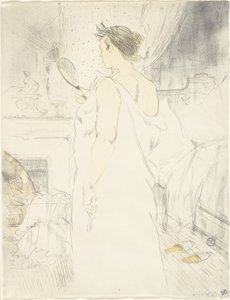 Mujer en el espejo—Espejo en mano, placa seis de Elles de Henri de Toulouse Lautrec