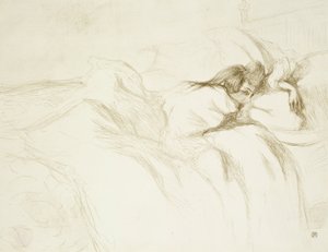 Mujer en la Cama—Despertando, placa tres de Elles de Henri de Toulouse Lautrec