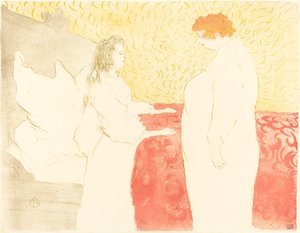Mujer en la cama, perfil de Henri de Toulouse Lautrec