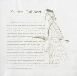 Yvette Guilbert-Serie Francesa: No. 1, 1894 de Henri de Toulouse Lautrec