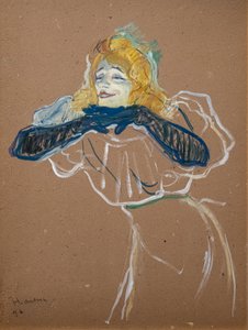 Yvette Guilbert canta "Linger, Longer, Loo" 1894 (Óleo sobre cartón) de Henri de Toulouse Lautrec